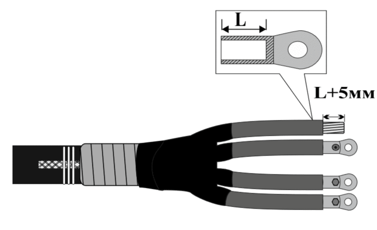 Инструкция по монтажу концевой термоусаживаемой муфты на кабель напряжением до 1 кВ в пластмассовой изоляции
